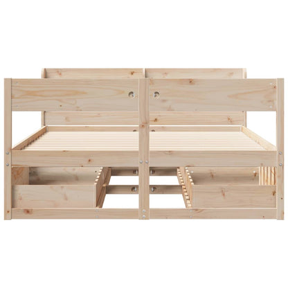 Bed Frame without Mattress 150x200 cm King Size Solid Wood Pine