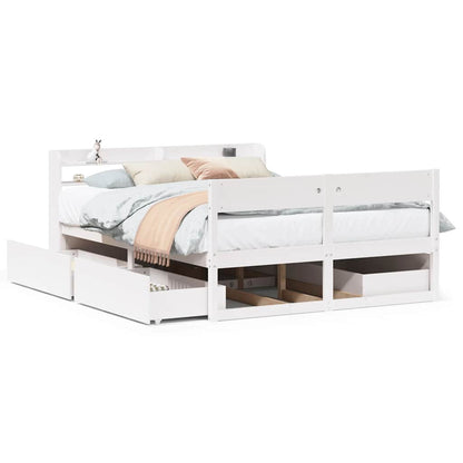 Bed Frame without Mattress White 120x190 cm Small Double Solid Wood Pine