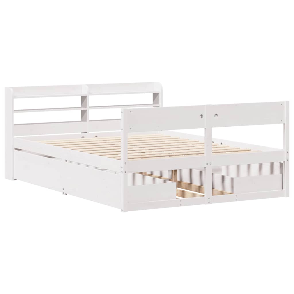 Bed Frame without Mattress White 120x190 cm Small Double Solid Wood Pine