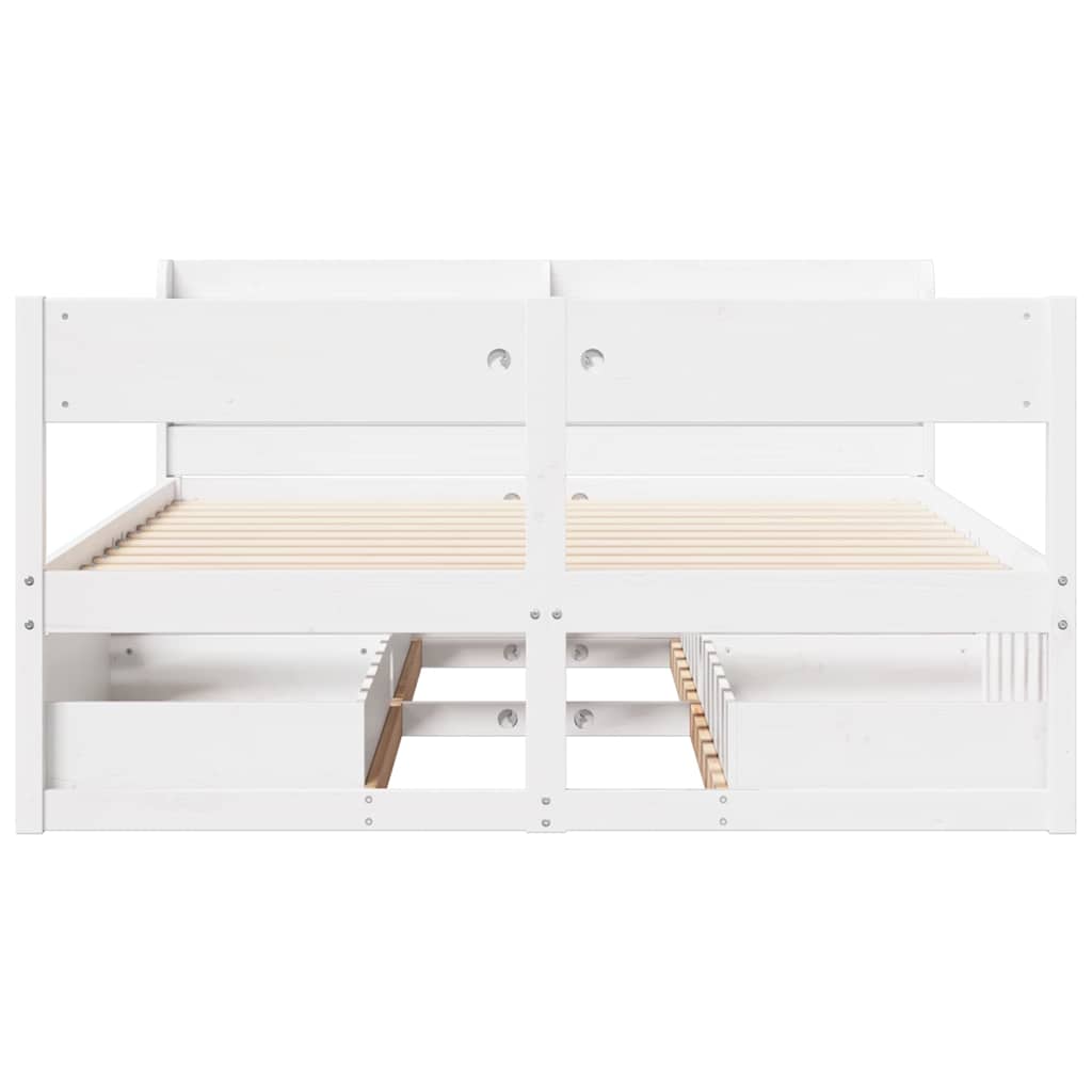 Bed Frame without Mattress White 120x190 cm Small Double Solid Wood Pine