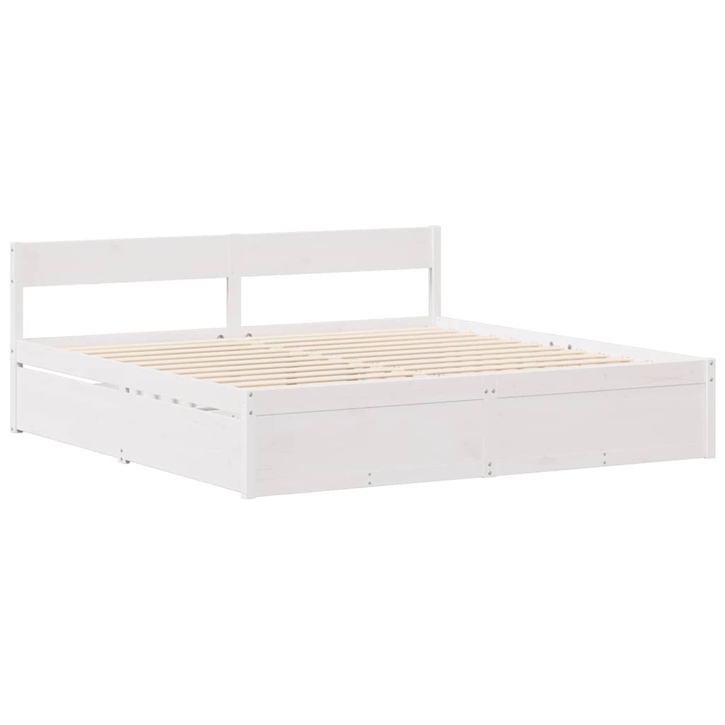Bed Frame without Mattress White 120x190 cm Small Double Solid Wood Pine