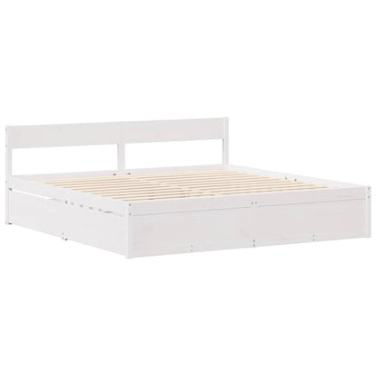 Bed Frame without Mattress White 120x190 cm Small Double Solid Wood Pine