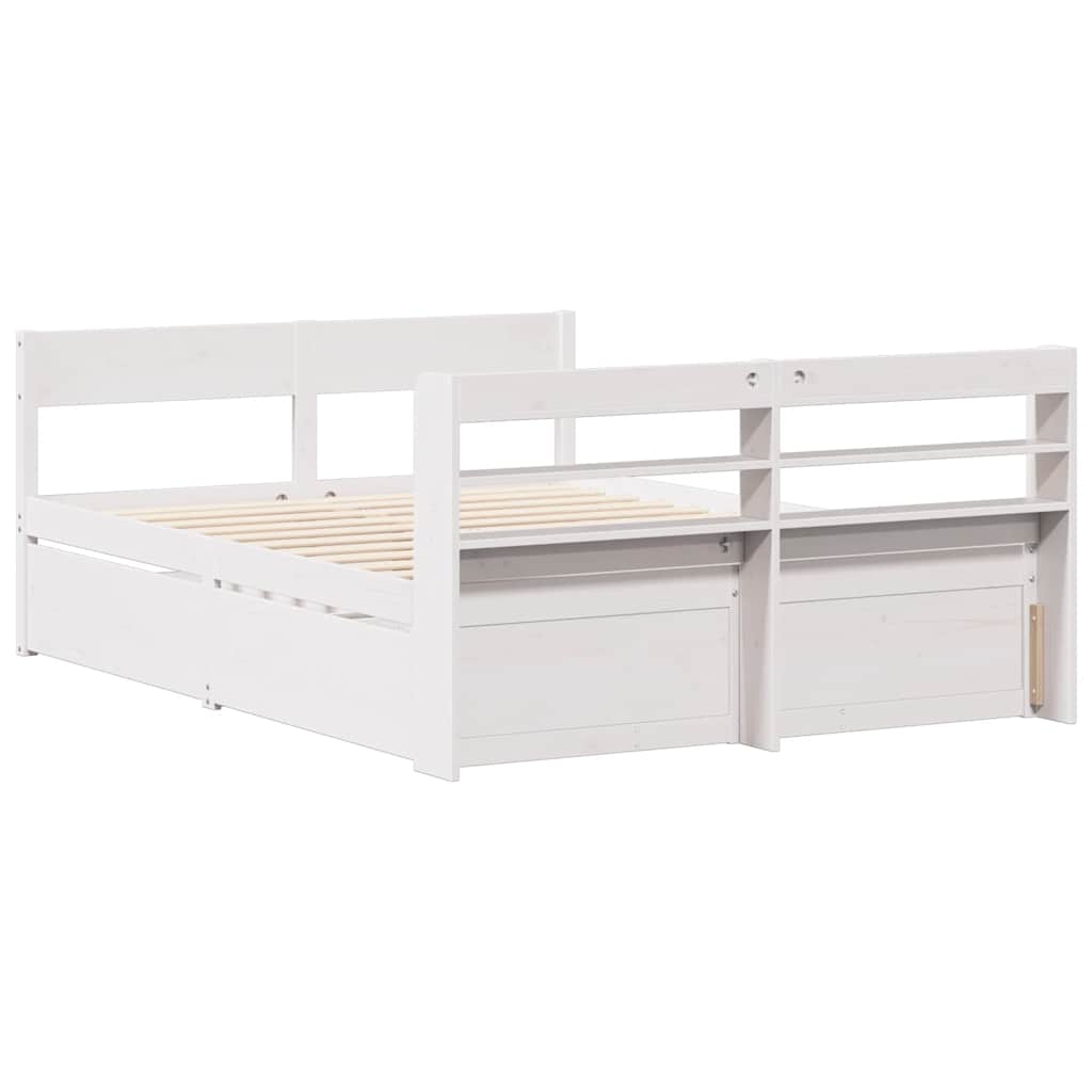 Bed Frame without Mattress White 120x190 cm Small Double Solid Wood Pine