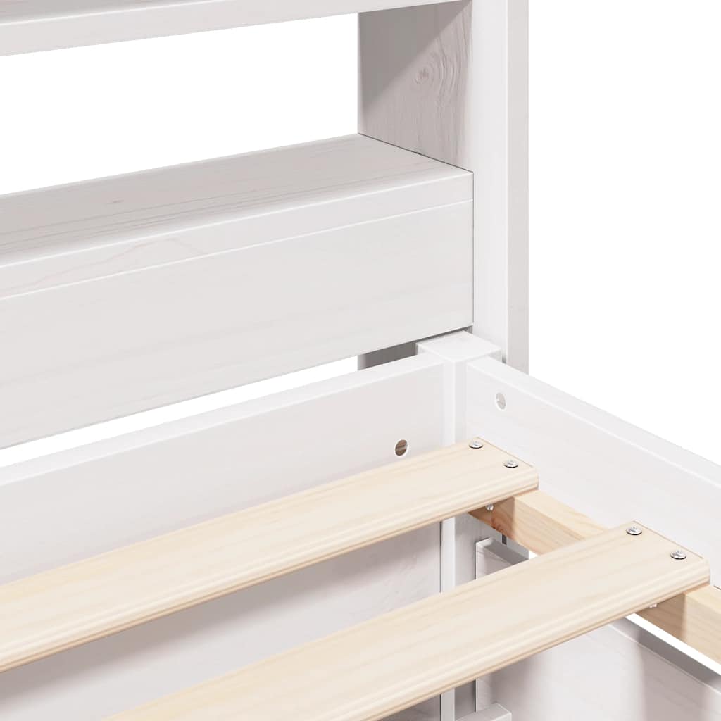 Bed Frame without Mattress White 120x190 cm Small Double Solid Wood Pine