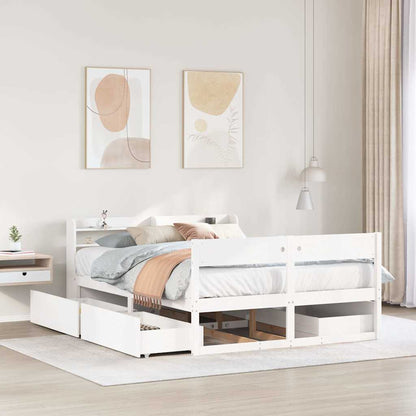 Bed Frame without Mattress White 120x190 cm Small Double Solid Wood Pine