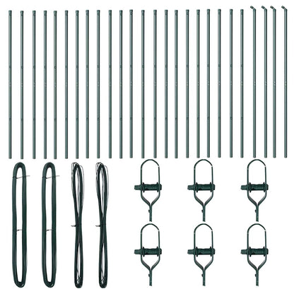 Embedded Fence Post 26 pcs Green Powder-Coated Steel