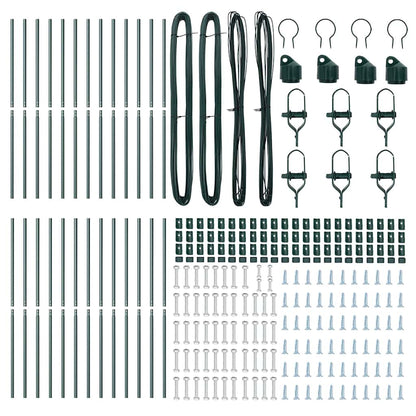 Embedded Fence Post 26 pcs Green Powder-Coated Steel