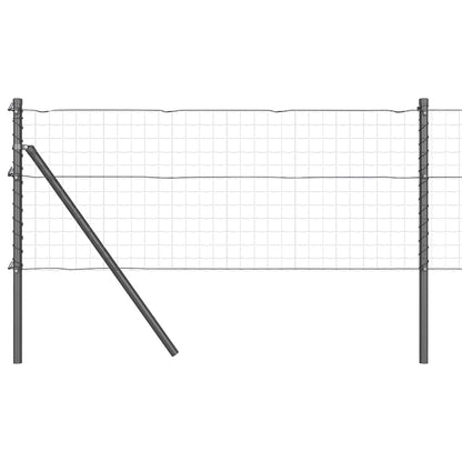 Embedded Fence Post 52 pcs Grey Powder-Coated Steel