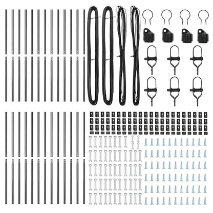 Embedded Fence Post 26 pcs Grey Powder-Coated Steel