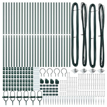 Ground Spike Fence Post 26 pcs Green Powder-Coated Steel