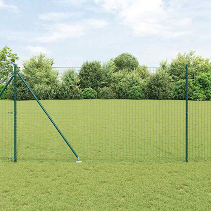 Ground Spike Fence Post 52 pcs Green Powder-Coated Steel