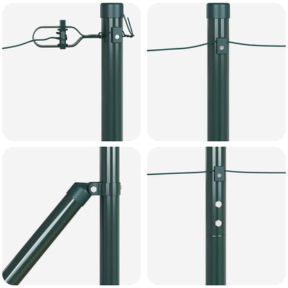 Ground Spike Fence Post 52 pcs Green Powder-Coated Steel