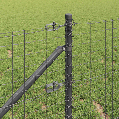Ground Spike Fence Post 26 pcs Grey Powder-Coated Steel