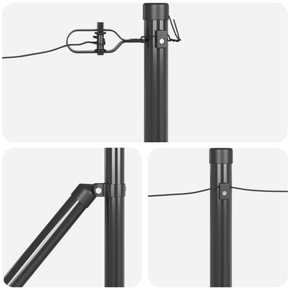 Ground Spike Fence Post 52 pcs Grey Powder-Coated Steel