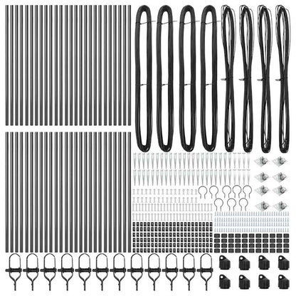 Ground Spike Fence Post 52 pcs Grey Powder-Coated Steel