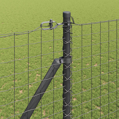 Ground Spike Fence Post 26 pcs Grey Powder-Coated Steel