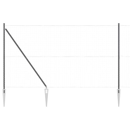 Ground Spike Fence Post 52 pcs Grey Powder-Coated Steel