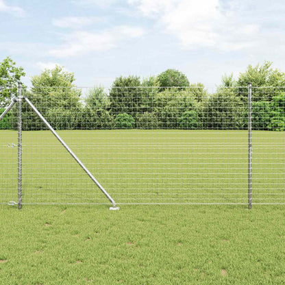 Ground Spike Fence Post 26 pcs Silver Powder-Coated Steel