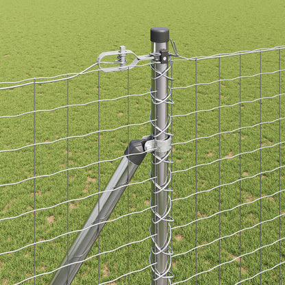 Ground Spike Fence Post 26 pcs Silver Powder-Coated Steel