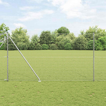Ground Spike Fence Post 52 pcs Silver Powder-Coated Steel