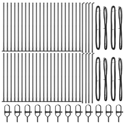 Fence Post with Concrete Base 52 pcs Grey Powder-Coated Steel