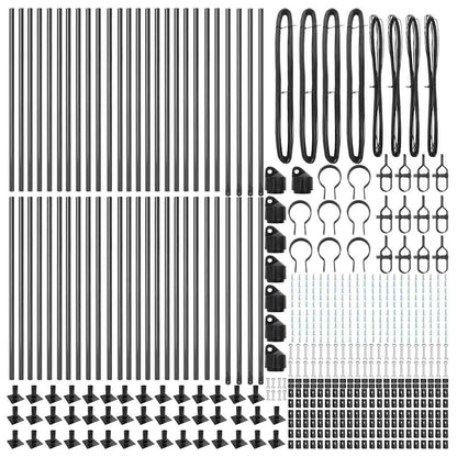 Fence Post with Concrete Base 52 pcs Grey Powder-Coated Steel