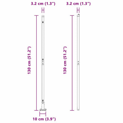 Fence Post with Concrete Base 26 pcs Grey Powder-Coated Steel