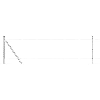 Fence Post with Concrete Base 26 pcs Silver Powder-Coated Steel