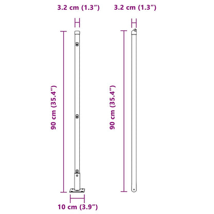 Fence Post with Concrete Base 26 pcs Silver Powder-Coated Steel