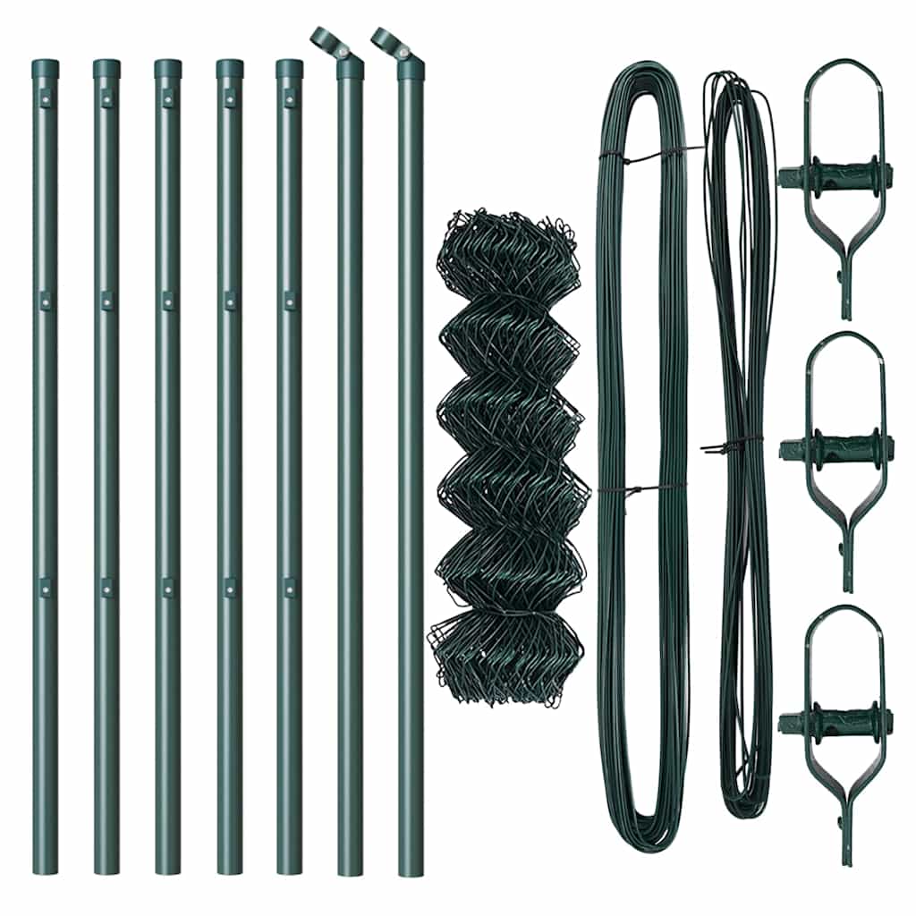 Fence Post Green 10 x 0.8 m (40 x 40 mm mesh) Steel and PVC