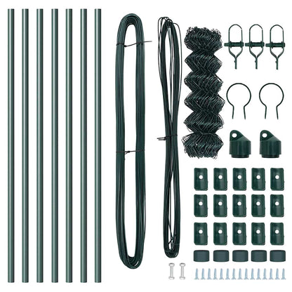 Fence Post Green 10 x 0.8 m (40 x 40 mm mesh) Steel and PVC