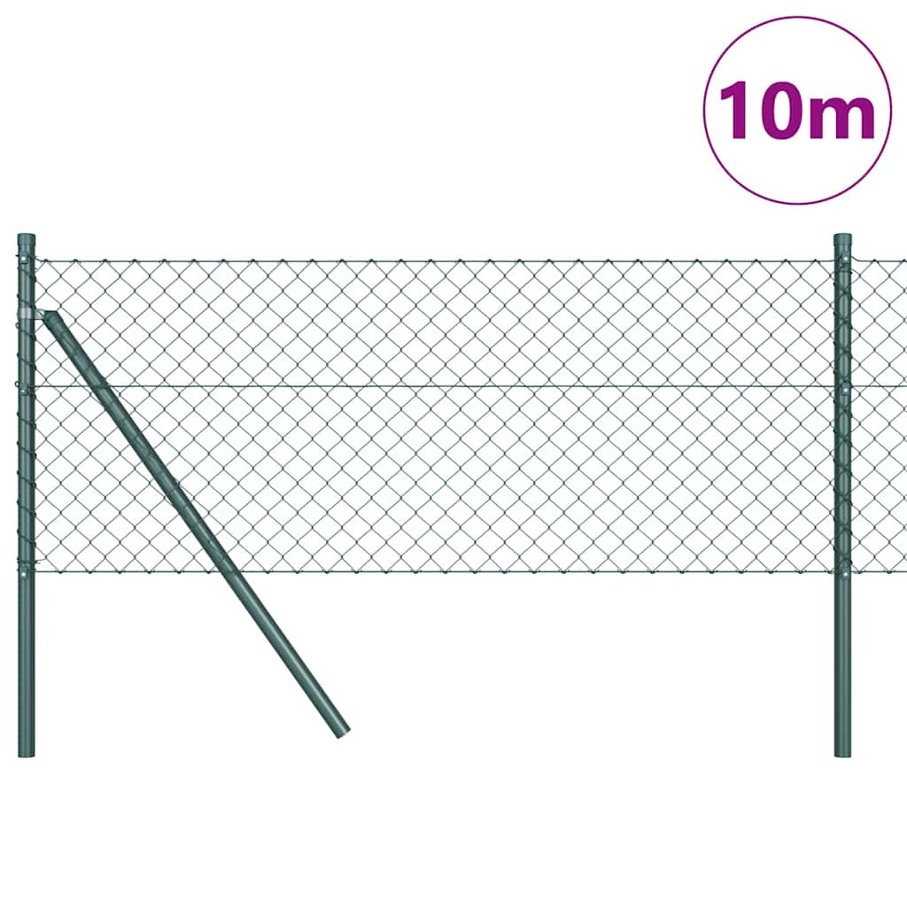 Fence Post Green 10 x 0.8 m (40 x 40 mm mesh) Steel and PVC