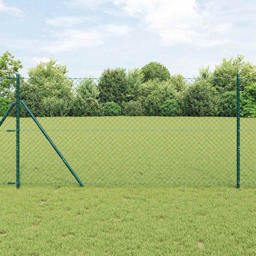 Fence Post Green 10 x 1.4 m (40 x 40 mm mesh) Steel and PVC