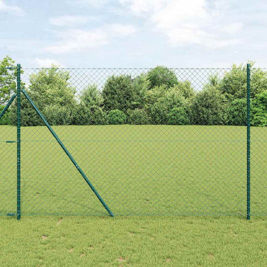 Chainlink Fence Ground Fix 10 x 1.6 m PVC-Coated Steel Green