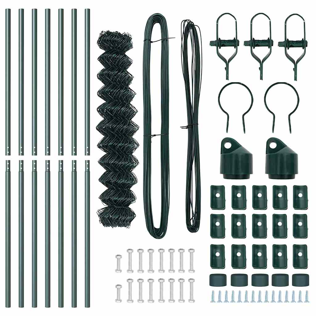 Fence Post Green 10 x 1.4 m (60 x 60 mm mesh) Steel and PVC