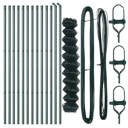 Chainlink Fence Ground Fix 25 x 1 m PVC-Coated Steel Green Mesh