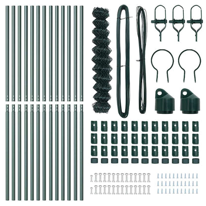 Chainlink Fence Ground Fix 25 x 1 m PVC-Coated Steel Green Mesh