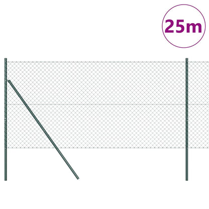 Chainlink Fence Ground Fix 25 x 1 m PVC-Coated Steel Green Mesh