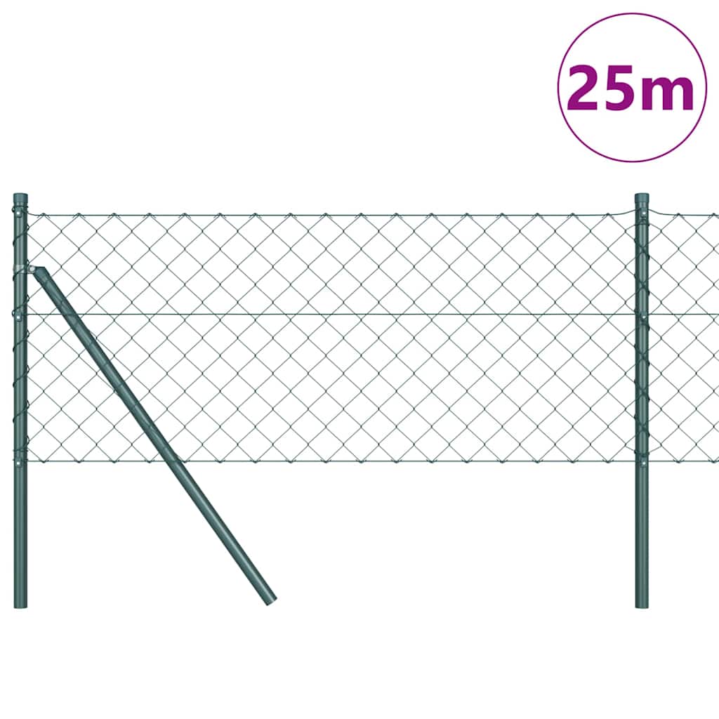 Chainlink Fence Ground Fix 25 x 0.4 m PVC-Coated Steel Green
