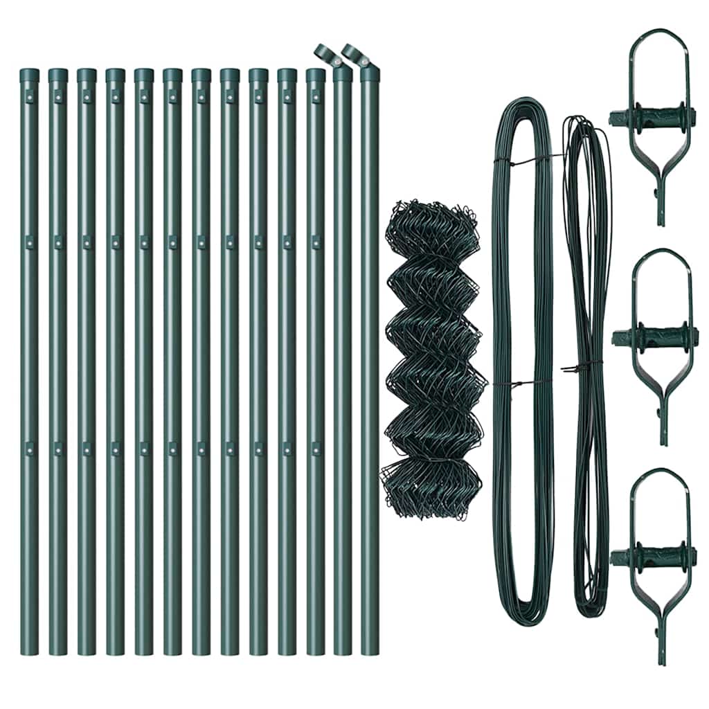 Fence Post Green 25 x 0.6 m (60 x 60 mm mesh) Steel and PVC