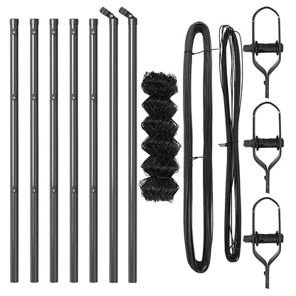 Chainlink Fence Ground Fix 10 x 0.6 m PVC-Coated Steel Grey
