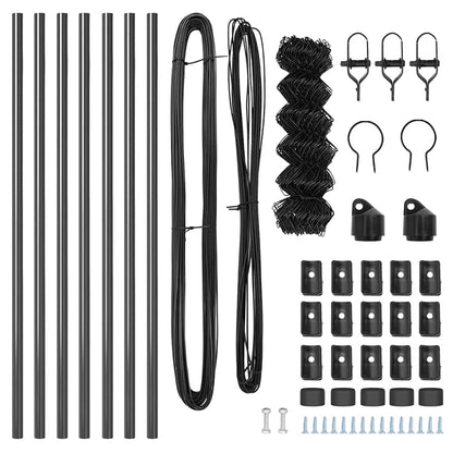 Chainlink Fence Ground Fix 10 x 0.8 m PVC-Coated Steel Grey