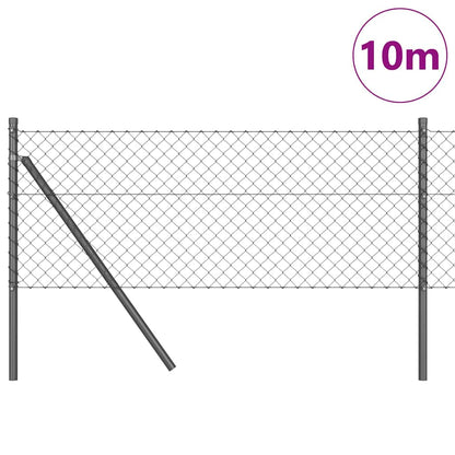 Chainlink Fence Ground Fix 10 x 0.8 m PVC-Coated Steel Grey