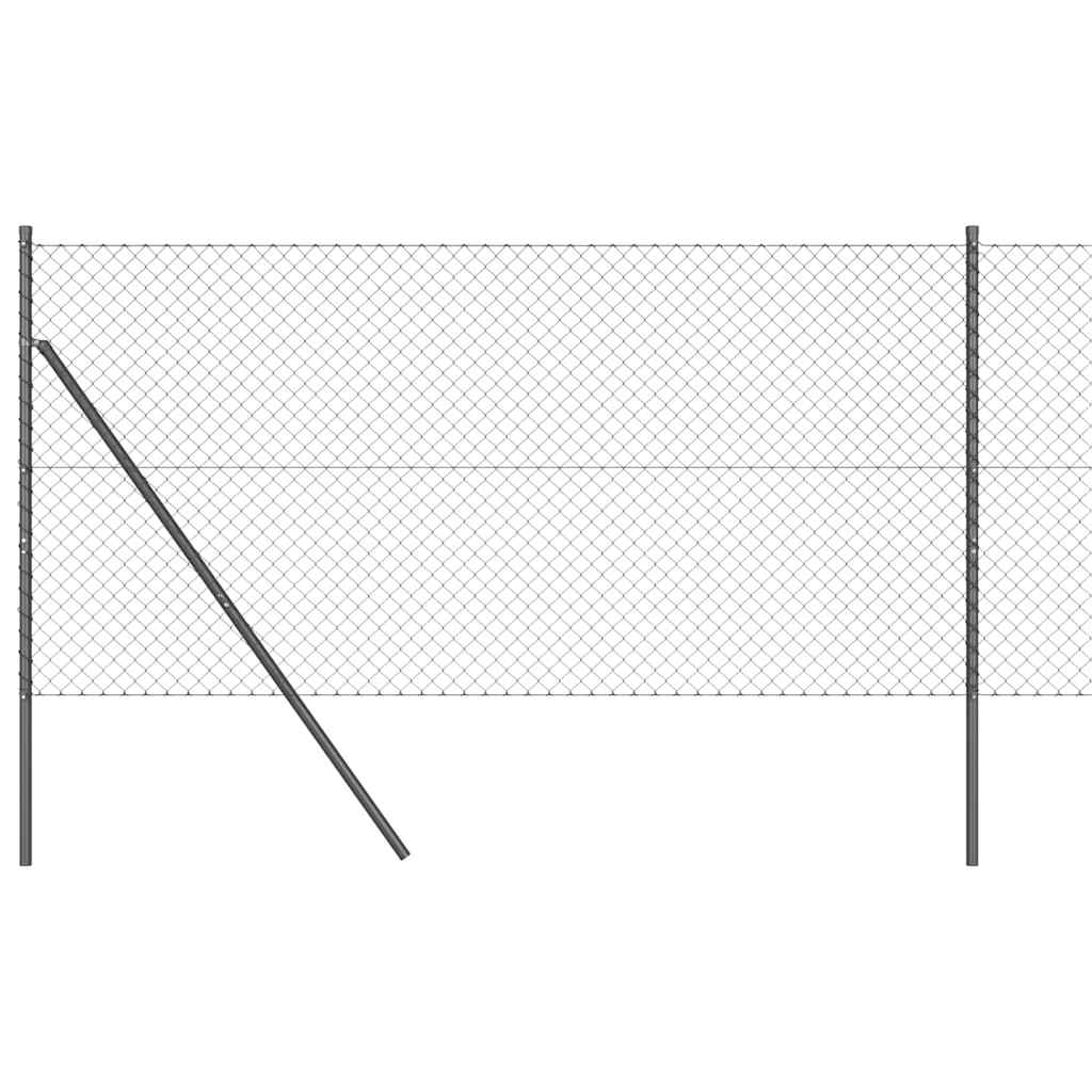 Chainlink Fence Ground Fix 10 x 1 m PVC-Coated Steel Grey Mesh