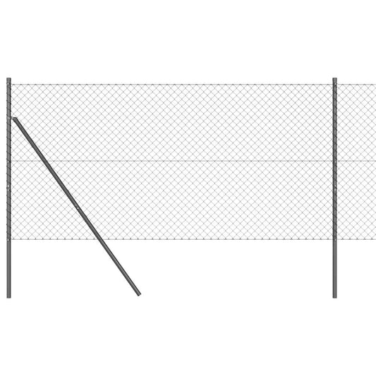 Chainlink Fence Ground Fix 10 x 1 m PVC-Coated Steel Grey Mesh