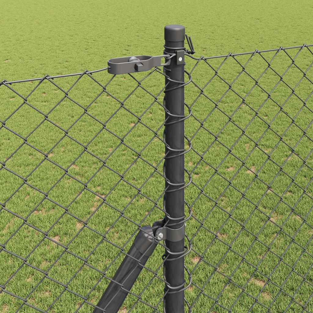 Fence Post Grey 10 x 1.5 m (40 x 40 mm mesh) Steel and PVC