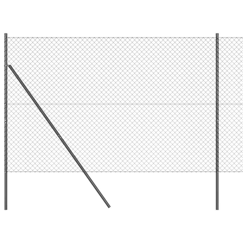 Fence Post Grey 10 x 1.5 m (40 x 40 mm mesh) Steel and PVC