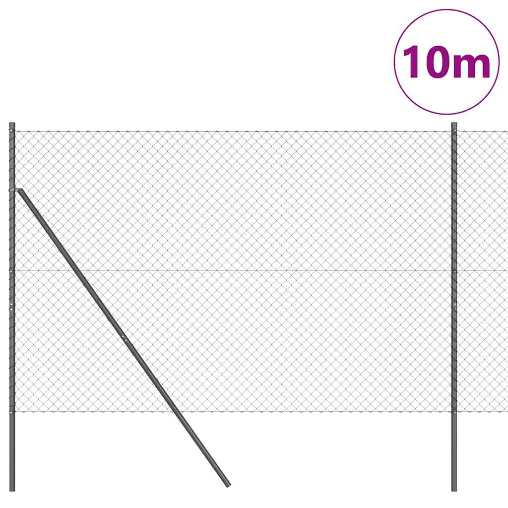 Fence Post Grey 10 x 1.5 m (40 x 40 mm mesh) Steel and PVC