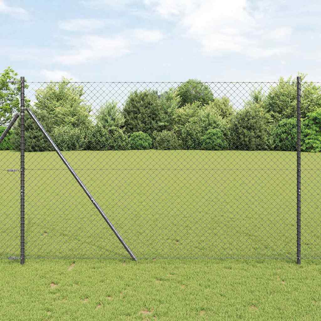 Chainlink Fence Ground Fix 10 x 1.6 m PVC-Coated Steel Grey