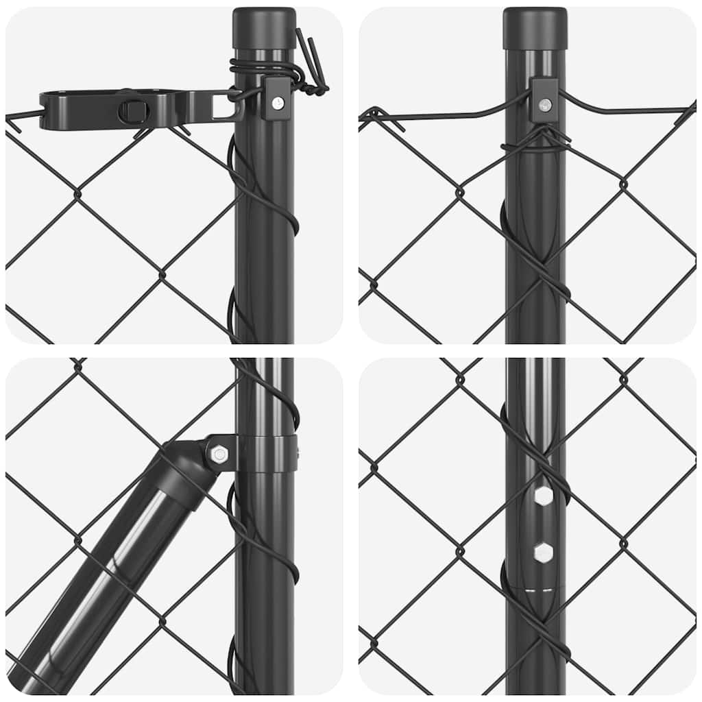Fence Post Grey 10 x 1.4 m (60 x 60 mm mesh) Steel and PVC
